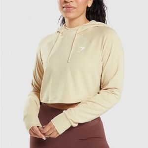 Gymshark Tan Cropped Hoodie Small